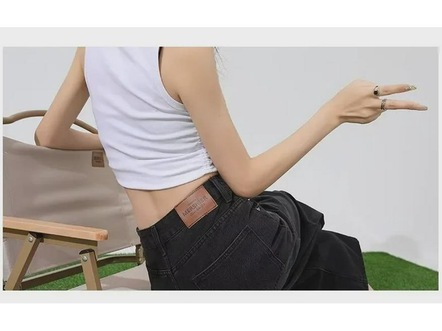 Women's Black Washed High Waist Wide Leg Denim Shorts - Summer Trend