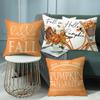 Autumn New Pumpkin Maple Leaf Pillow Cover Letter Print Sofa Home Decoration Cushion Pillow Backrest