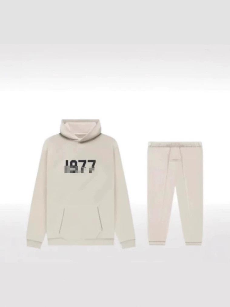 Men's 1977 Digital Print Hoodie & Joggers Two-Piece Set - Long Sleeve Autumn Winter Sportswear