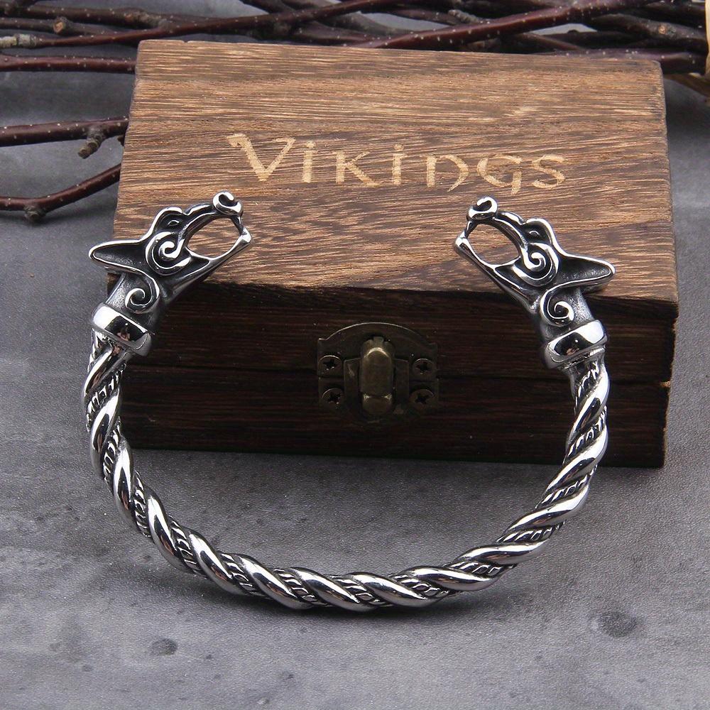 Nordic Viking Norwegian Wolf Bracelet Adjustable Men s Wrist Bracelet