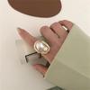 Delicate Irregular Pearls Ring Adjustable Rings Metal Jewelry Comfortable Rings Alloy Texture Present for Women and Girls