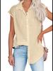 Women's Sleeveless Loose Top for Summer - European and American Style Lapel Shirt In Solid Colors