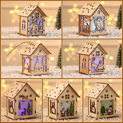 Glowing Wooden Christmas House Ornament DIY Kit for Kids