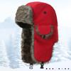 1Pc Men's Warm Soldier Hat Winter Pilot Earmuffs Polyester Fiber Warm Russian Ski Hat Windproof Cold Pilot Hats Cycling Caps