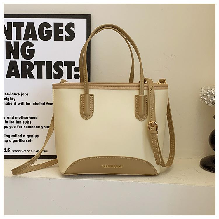 

High-end fashion handbag women s 2024 new versatile retro simple bucket bag niche messenger shoulder bag білий