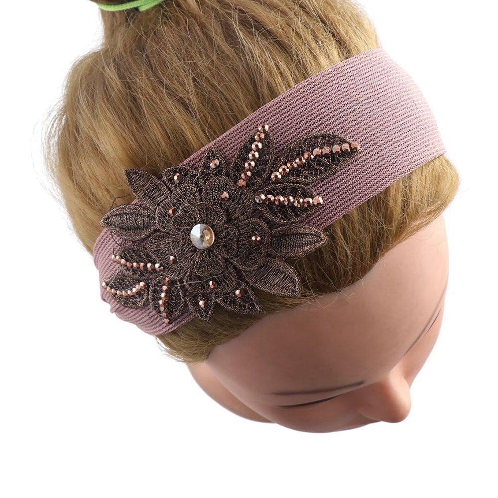 Non Slip Wide Side Flower For Girls Korean Head Wrap Mother Headband Lace Hairbands Women Hair Hoop