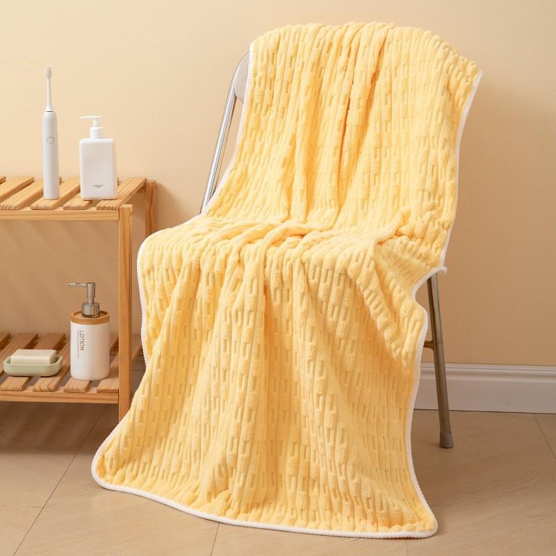 Deluxe Bamboo Fiber Velvet Bath Towel Set - Super Absorbent & Quick Dry Thickened Plush Spa Quality Coral Velvet Bath Towel