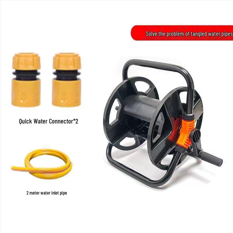 Garden Hose Cart Reel & Storage Rack Set for Household & Car Wash Use