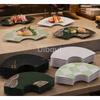 Melamine Fan Shaped Striped Plate Restaurant Creative Sushi Plate Afternoon Tea Cake Dessert Decor Plate Japanese Tableware Dish