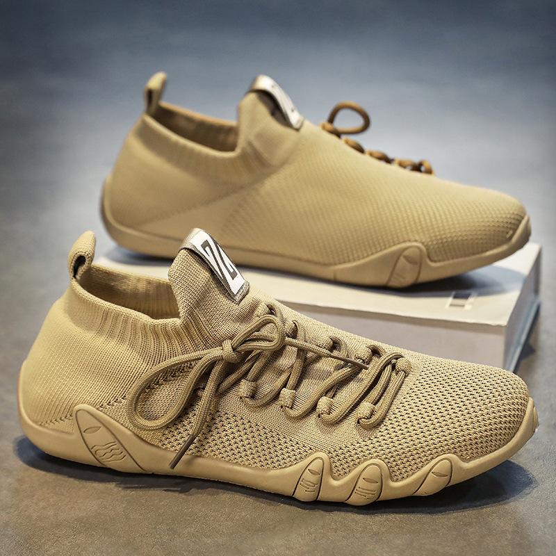 

Мужские летние туфли с дышащей сетчатой поверхностью, повседневные спортивные туфли без застежек, модные мужские мокасины D370 39 хаки