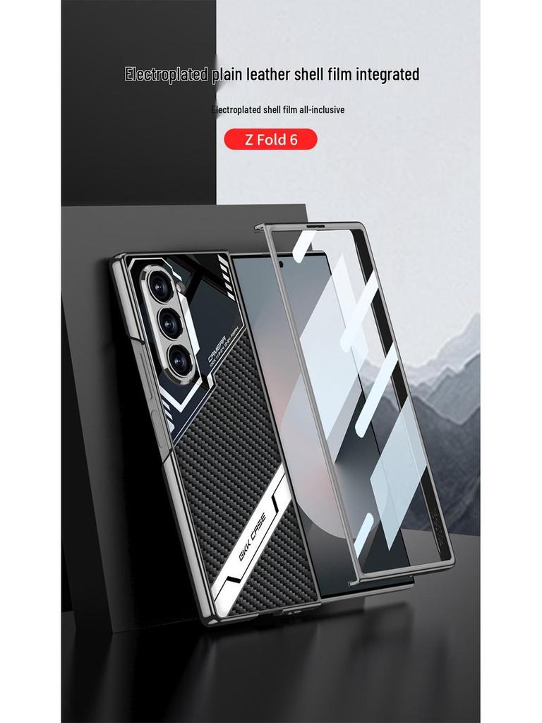 Samsung Z Fold 6 Electroplated Leather Case: Pure Color, E-Sports Design, Anti-Drop Protection