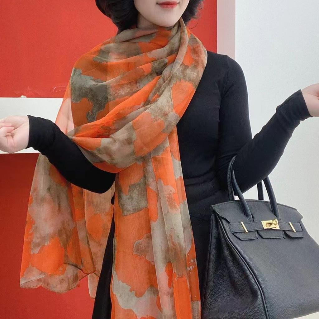 Yourou yarn ginkgo biloba beach towel travel vacation 111 * 181cm silk scarf women's elegant fashion scarf