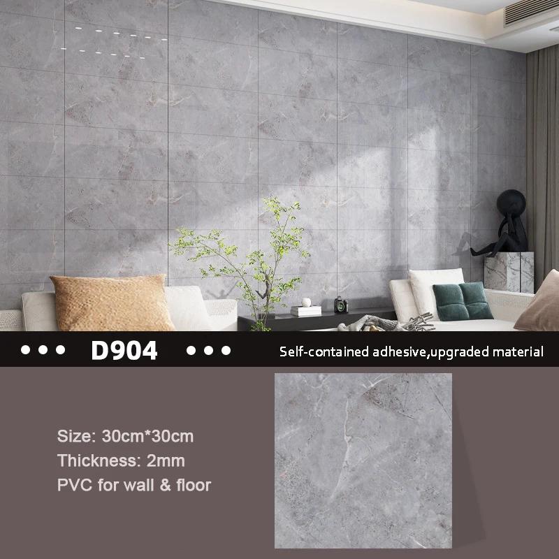 10pcs Wall Stickers Self Adhesive Waterproof Marble Floor Sticker Bathroom Living Room Wall Paper Renovation Decals Ground Decor