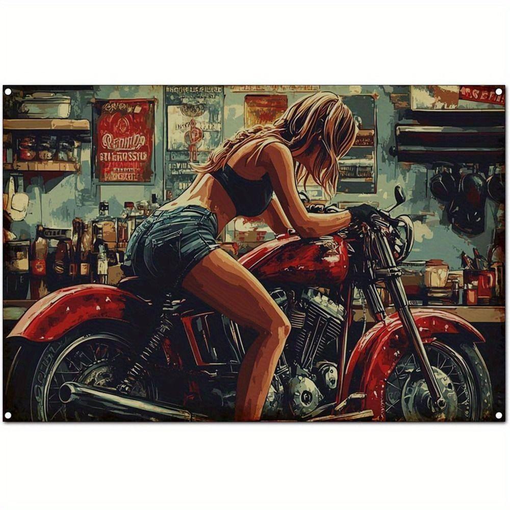 Vintage Retro Motorcycle Tin Sign Metal Wall Art Decor for Home Garage Man Cave Bar Cafe 20x30cm
