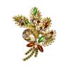 Large Rhinestone Brooch Pin Floral Design Statement Accessory for Shawl Cardigan Coat Lapel Decoration Jewelry