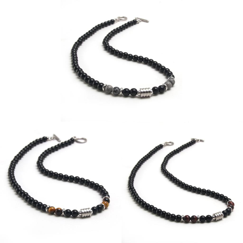 Tiger Eye Geometric Pendant Chain For Men Women With Titanium Plated Lock For Trendy Streetwear
