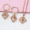 Exquisite Russian Purple Gold Brushed Craft Hollow Rhombus Pendant Plated Rose Gold Color Gold Rose Gold Collarbone Chain