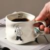 New Ceramic Coffee Mug Simple Black White High Value Office Home Drinking Cup
