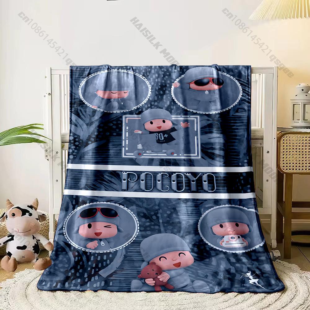 Cute P0c0y0 Theme Print Blanket Warm Soft and Comfortable Home Travel Blanket Sofa Bedding Cover Blankets Gift for Boys Girls