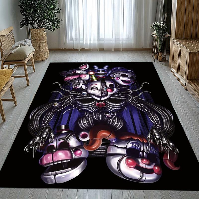 Horror Freddy F-FNAF Spiele Wohnzimmer Rutschfester Teppich Weicher Teppich für Schlafzimmer Kinderzimmer Spielzimmer Sofa, Heimdekoration Fußmatte Geschenk