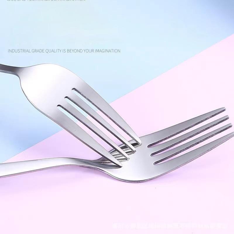 Stainless Steel Pink Cutlery Spoon Fork Chopsticks 3 Piece Set Outdoor Portable Cutlery Student Cafeteria and Adult Lunchware