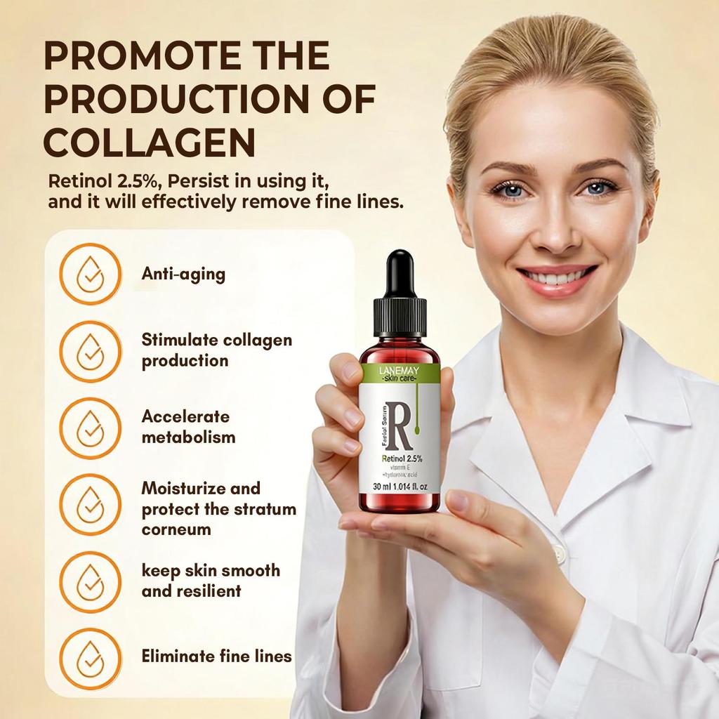 Retinol Facial Serum-Moisturizes And Htdrates The Skin To Keep The Horny Layer Moist And Soft-Suitable For All Skin Types, 30ml