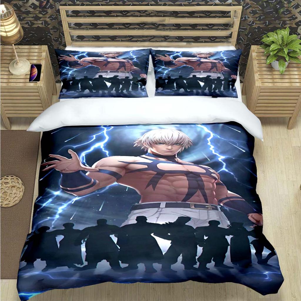 Heißes Spiel The King of Fighters Druck Bettwäsche Set Bettbezug Decke Bett Jugend Kinder Mädchen Jungen Geschenk