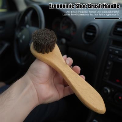 Shoe Brush Ergonomic Handle Shoe Cleaning Brushes Leather Shoe Maintenance Set Shoe Polish Applicator Kit