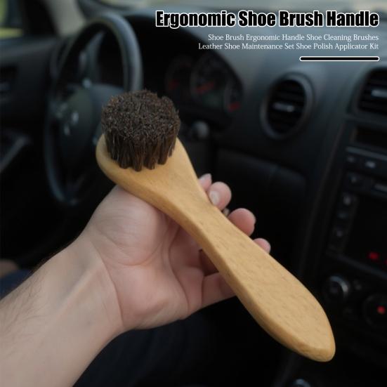 Shoe Brush Ergonomic Handle Shoe Cleaning Brushes Leather Shoe Maintenance