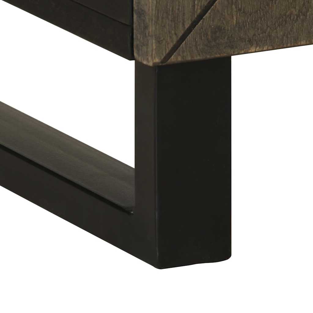 Nightstand Black 50x33x60 cm Solid Mango Wood
