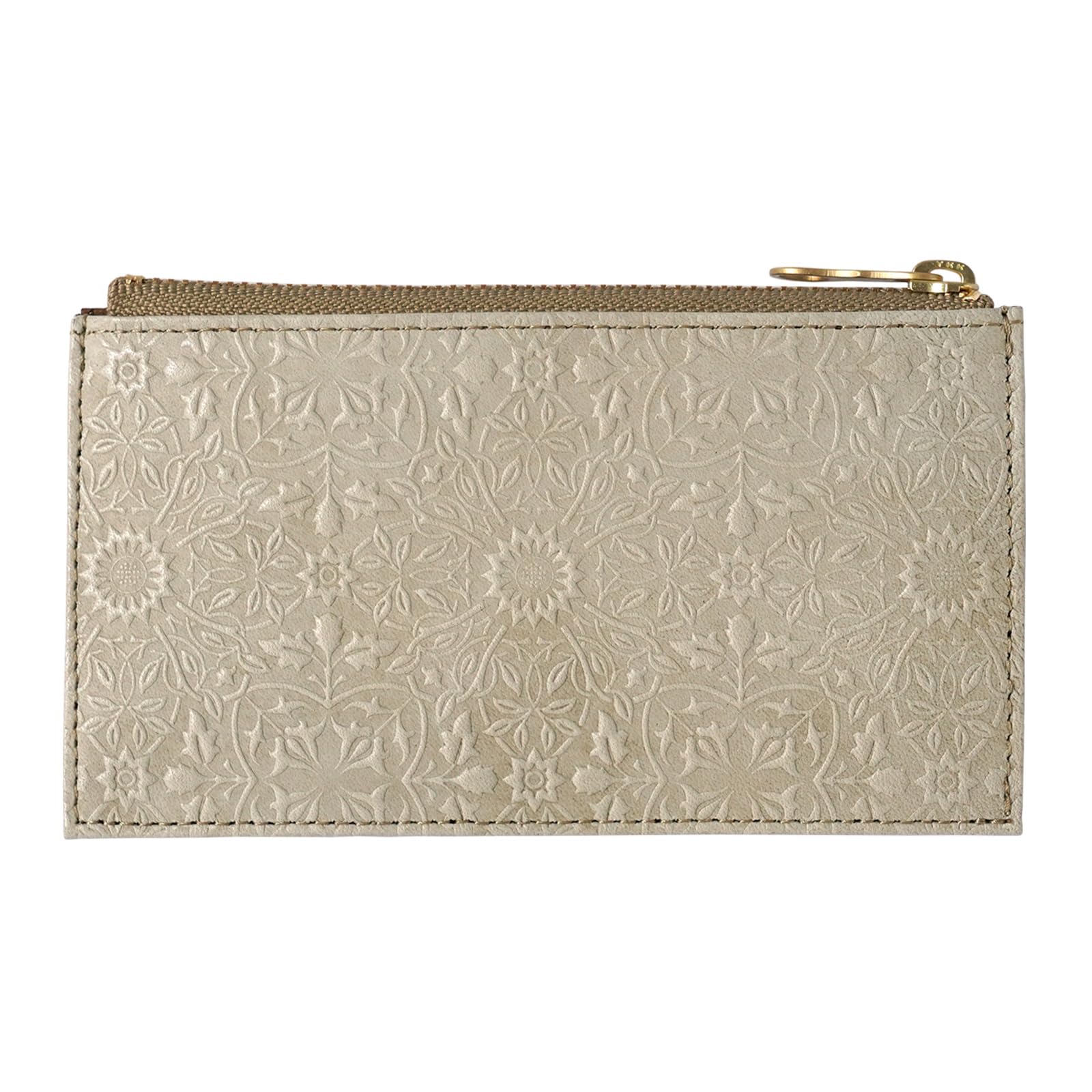 [HIRAMEKI.] Кошелек для мелочи, Натуральная кожа, Женский кошелек, Тонкий и компактный, Morris Cashless, Искусство Уильяма Морриса, Кремовый (Альбион Уайт)