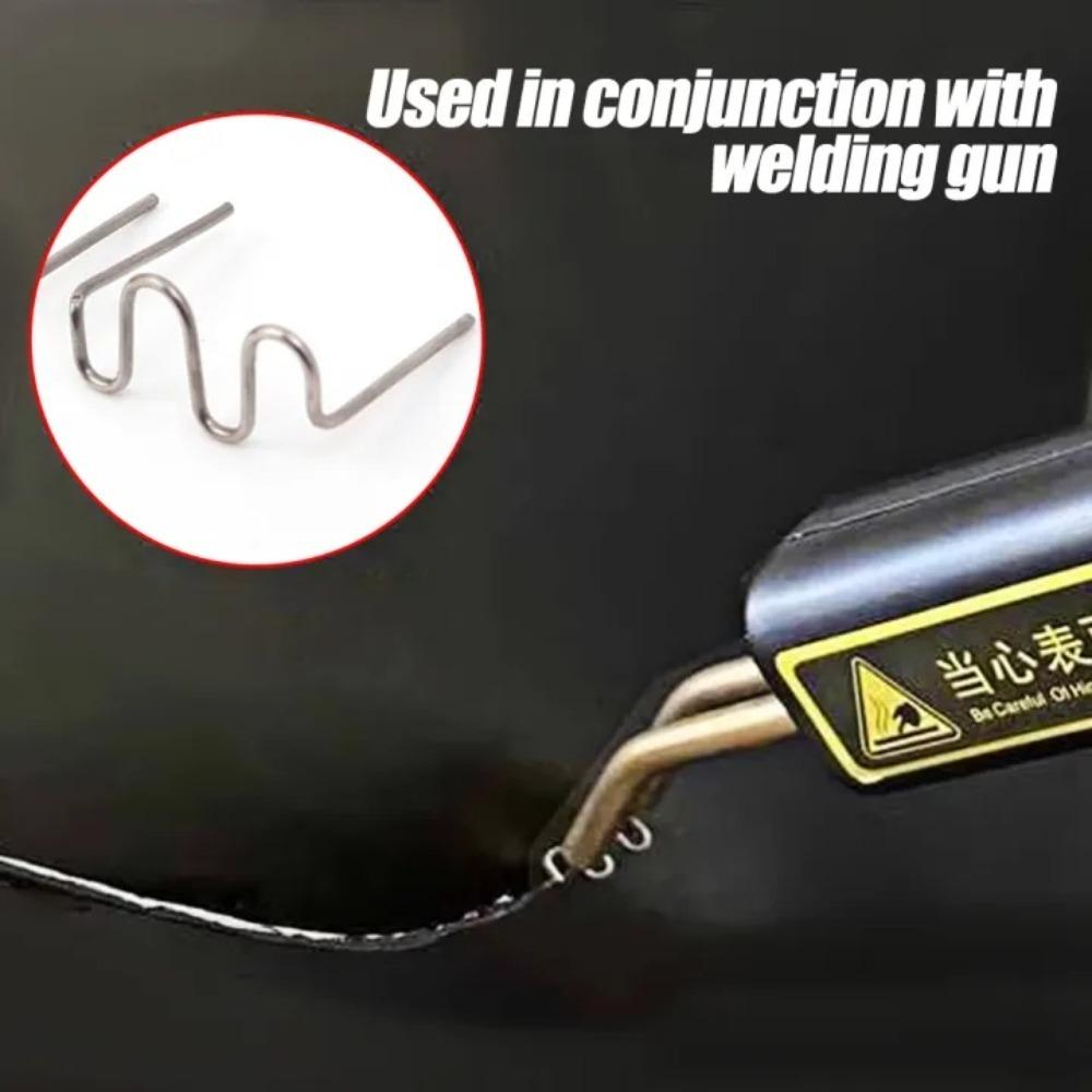 500pcs Plastic Welding Stainless Steel Hot Staples 0.8mm 0.6mm Pre Cut Wave Staples Welding Car Bumper Automotive Repair Tools