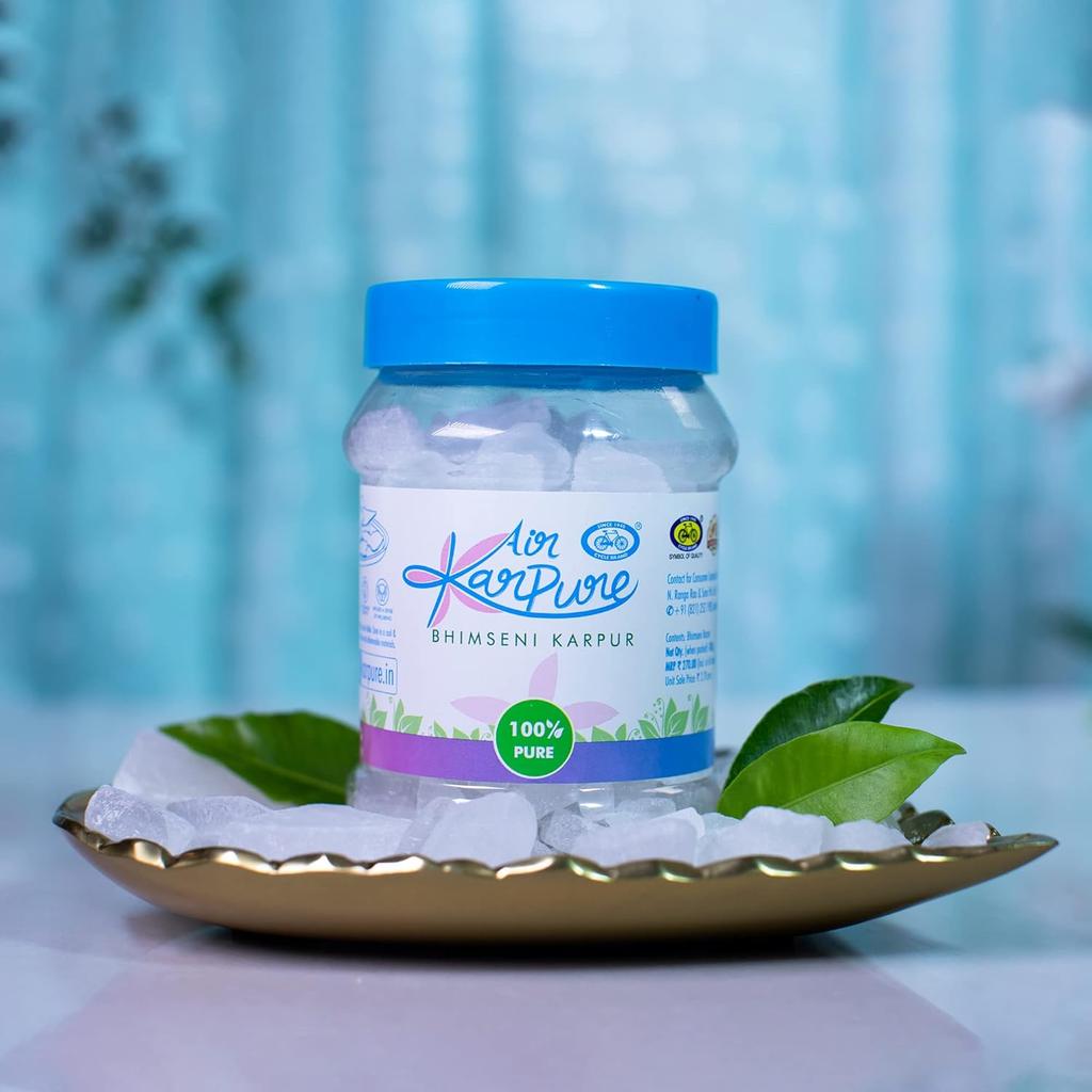 Cycle Pure Karpure Camfor Bhimseni Original 50 g Pachet de 2 pentru Puja Difuzor Rituri și Aromă Divină de Lungă Durată