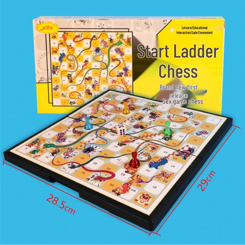 Set de șah magnetic All-in-One: Șah Aeroplan, Gomoku, Go, Xiangqi, Dou Shou Qi, Dame, Șah Militar - Jucărie Educativă pentru Copii