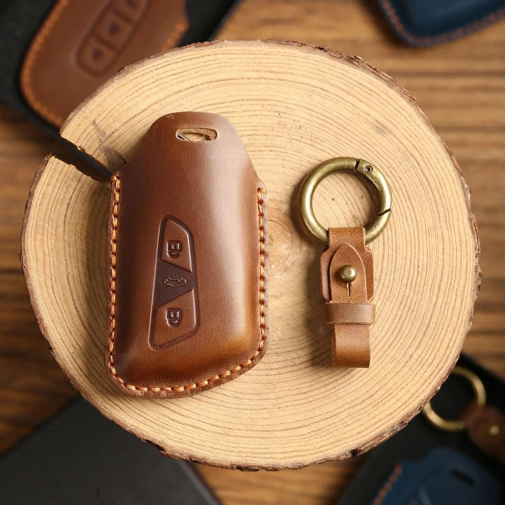 Leather Car Key Case Cover for VW Volkswagen Golf 8 MK8 ID.3 ID.4 Cupra Skoda Octavia A8 SEAT MK4 2020 2021 Formentor Tarraco
