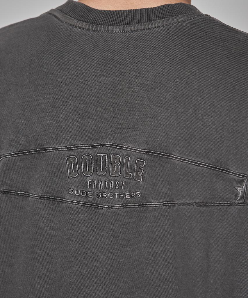 MANIAMASS Garment Dyed Cut-Out Detail Short Sleeve T-Shirt (Tomi B)