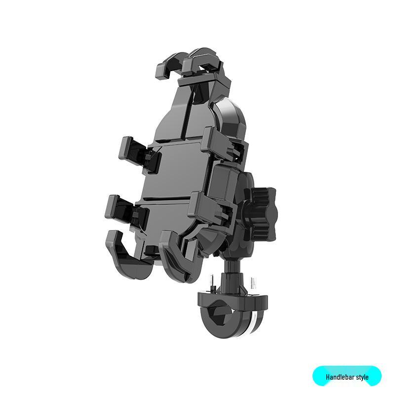 Shockproof Alloy Motorcycle Handlebar Mount with Rearview Mirror Navigation Style