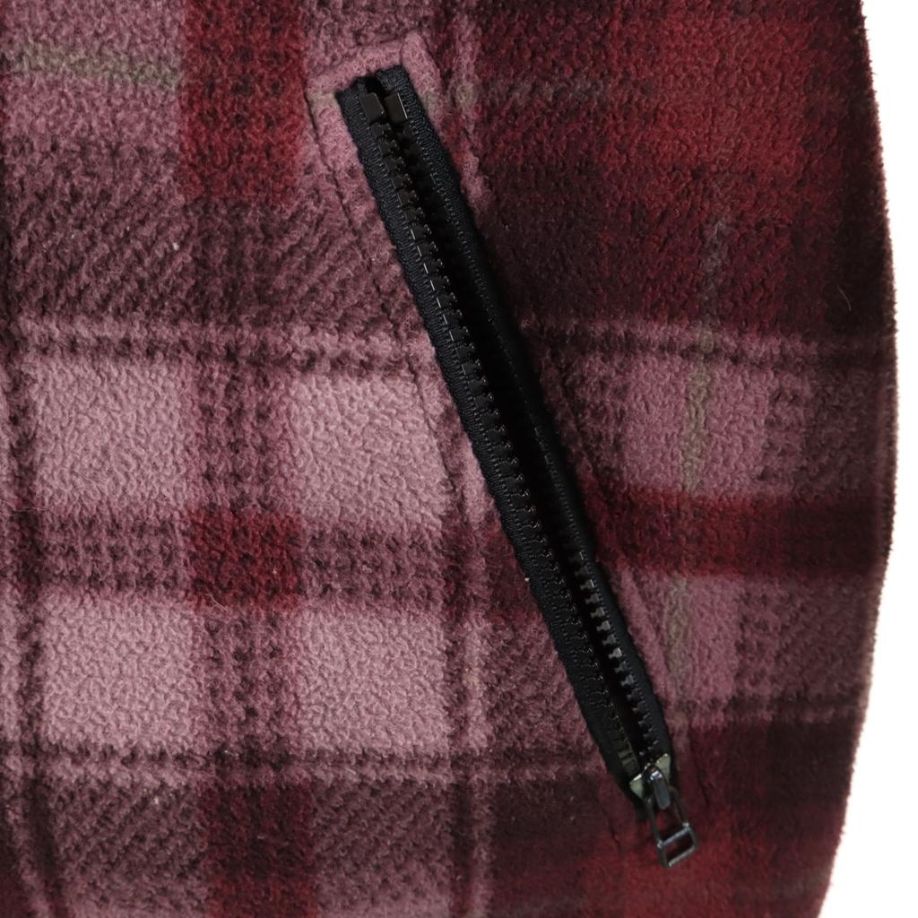 SALOMON made in Japan Check Pattern Fleece jacket L Bordeaux series Men's Used
