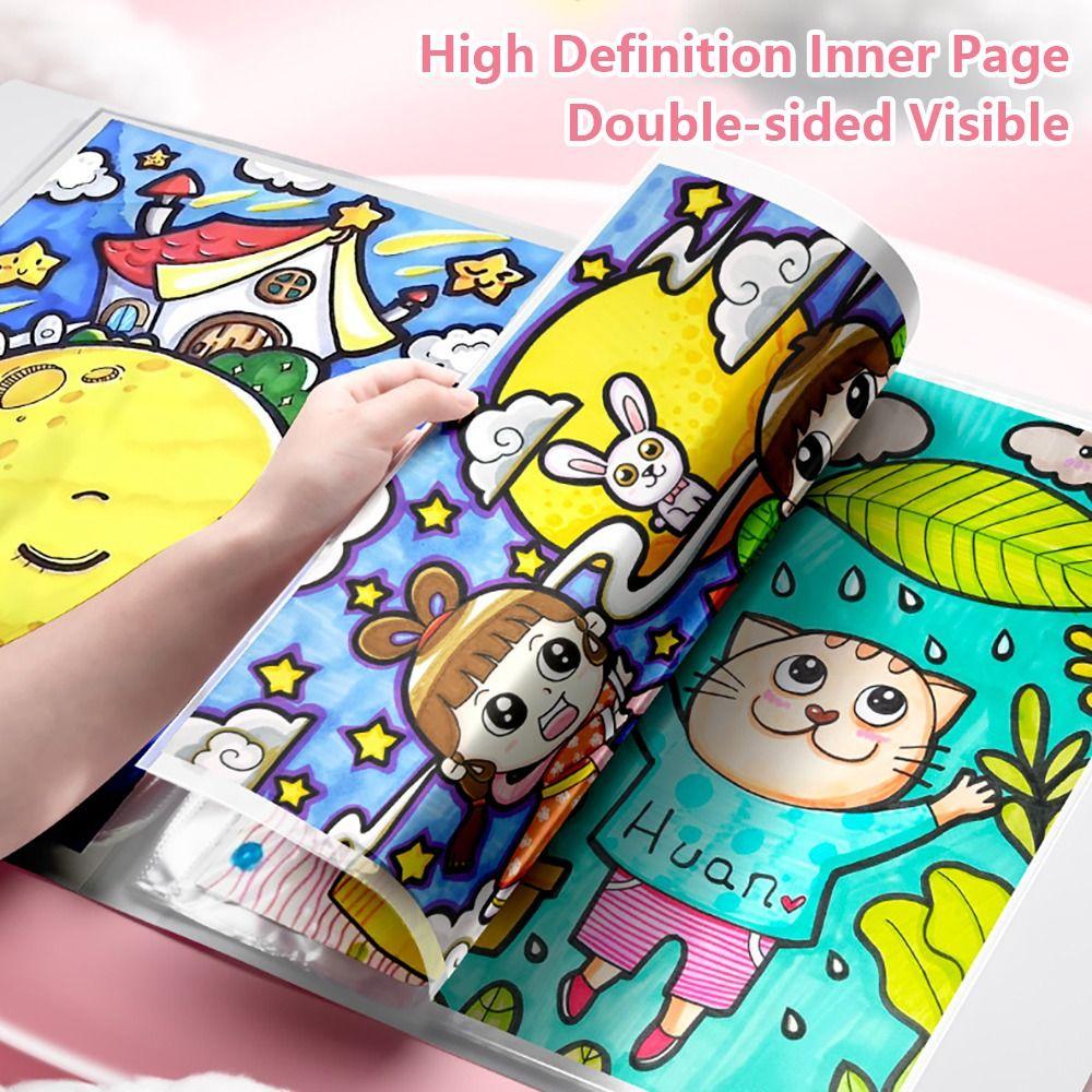 Loose-leaf File Folder A3/8K Paintings Collection Book Painting Paper Storage Bag  Student Gift