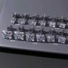 Four-Prong Square Cubic Zirconia Titanium Steel Cross Stud Earrings