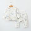 Spring & Autumn Pure Cotton Baby Underwear Set - High Waist Belly Protection Top & Trousers, Tagless for Newborns