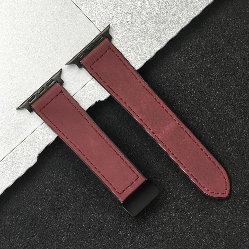 Silicone Leather Strap For Apple Watch Band 49/44/42/45/38/40/41 Accessories Bracelet for iWatch Ultra Series 10 9 8 7 SE 6 5 4