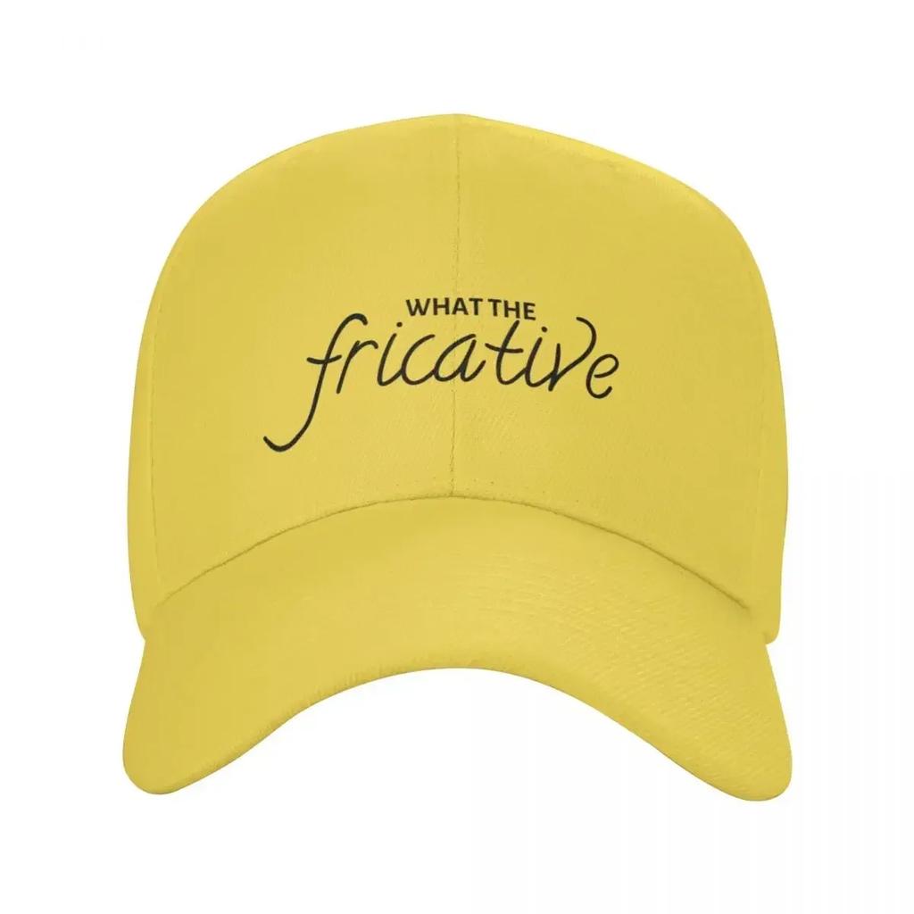 What The Fricative black on white Baseball Cap Designer Hat funny hat Golf Hat GentleUnisex Golf Women Unisexs