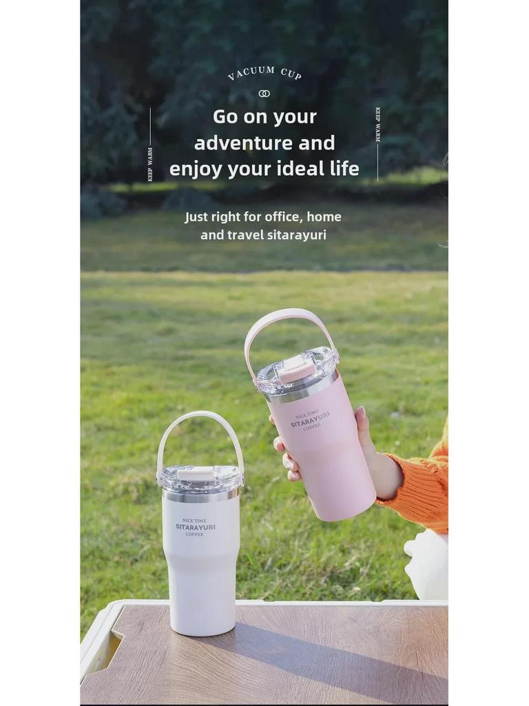High-Quality Stainless Steel Thermos with Dual Straw - Perfect for Fitness Enthusiasts and Car Use