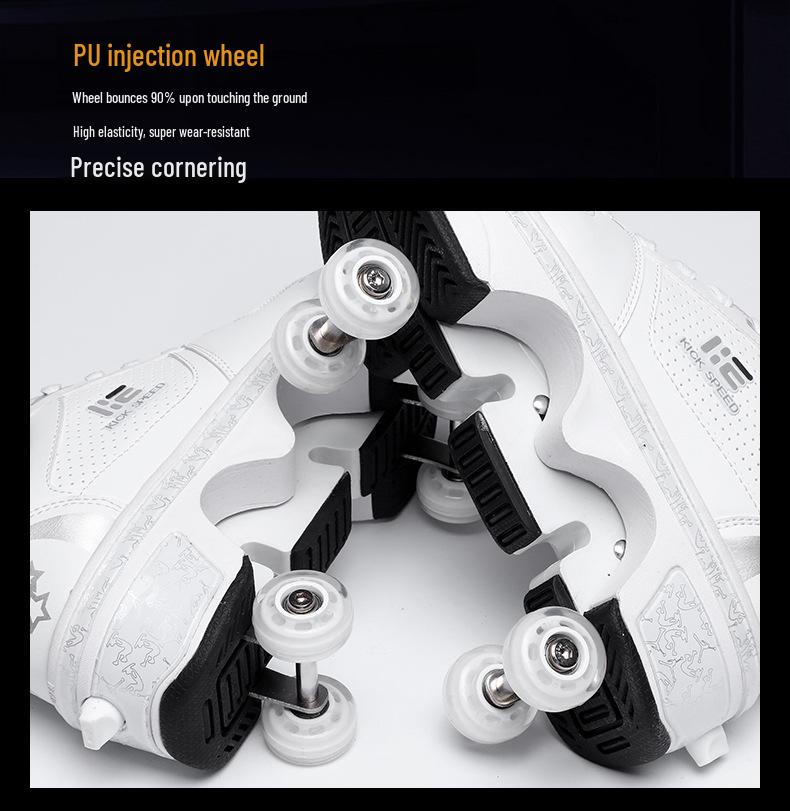 Roller Shoes with Wheels: Parent-Child Transformable Skating Shoes for Men, Women, and Children with Inline Skating and Night Glow Features.
