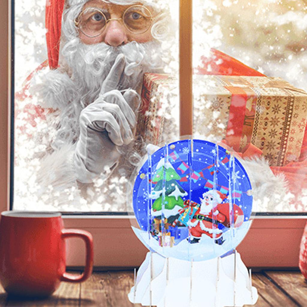 Christmas Crystal Ball Shape 3D Deskpot Decoration Pop-Up Cards Figure Ornaments