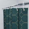 Modern Green Gold Circle Shower Curtain For Bathroom Decor Waterproof Fabric, Easy Installation Kit Included