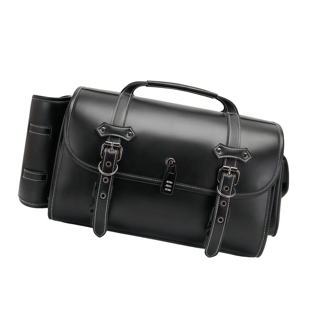 Motorcycle Tail Bag Seat Bag Saddlebags Luggage Bag Multifunctional PU Leather Motorbike Helmets Bag Storage Bag