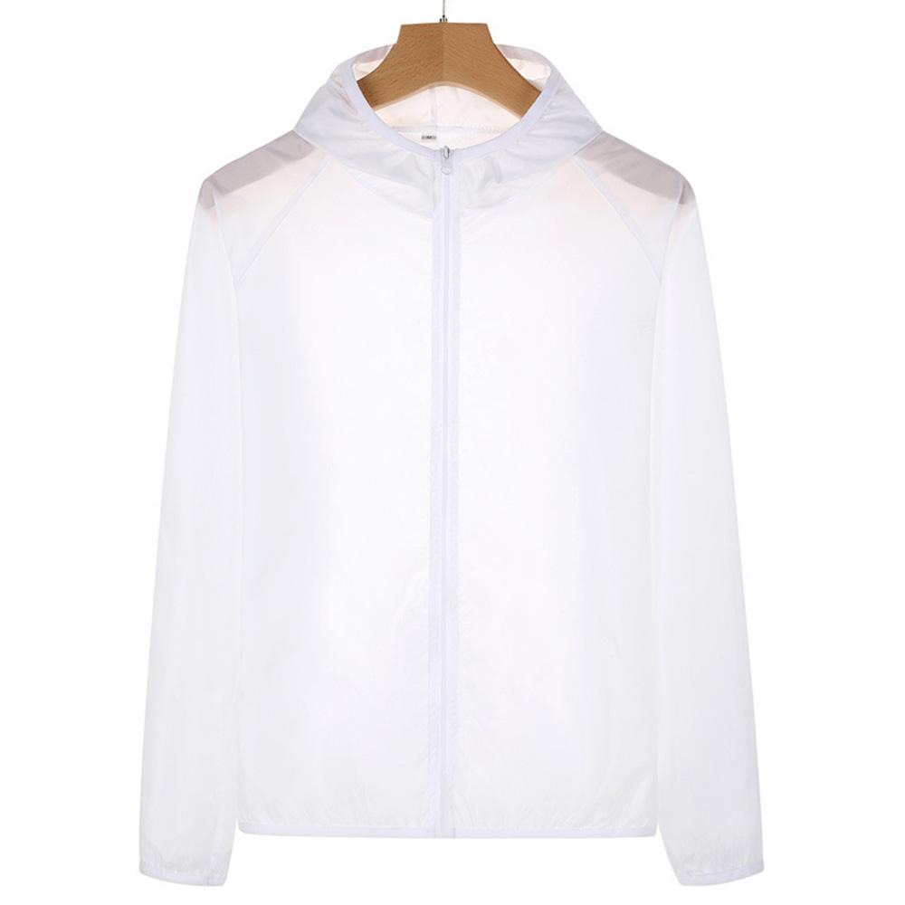 Men's Summer Lightweight Sunscreen Ice Silk Quick Drying Breathable Hooded Zip Up Sun-protection Skin Coat