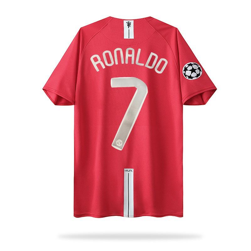 07-08 Manchester United Home Retro Jersey Short Long Sleeve UCL 7 Ronaldo 10 Rooney Football Shirt Men